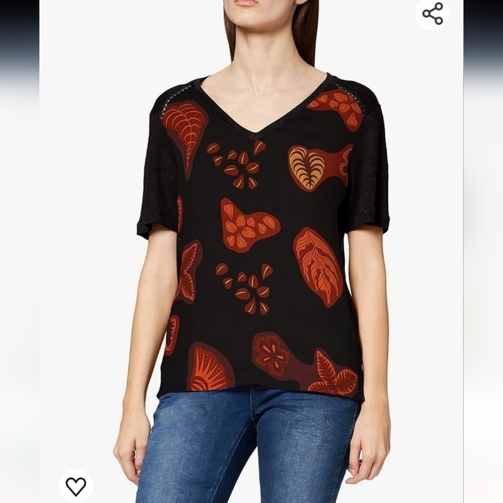 Scotch & Soda women's linen blend floral short sleeves top size S